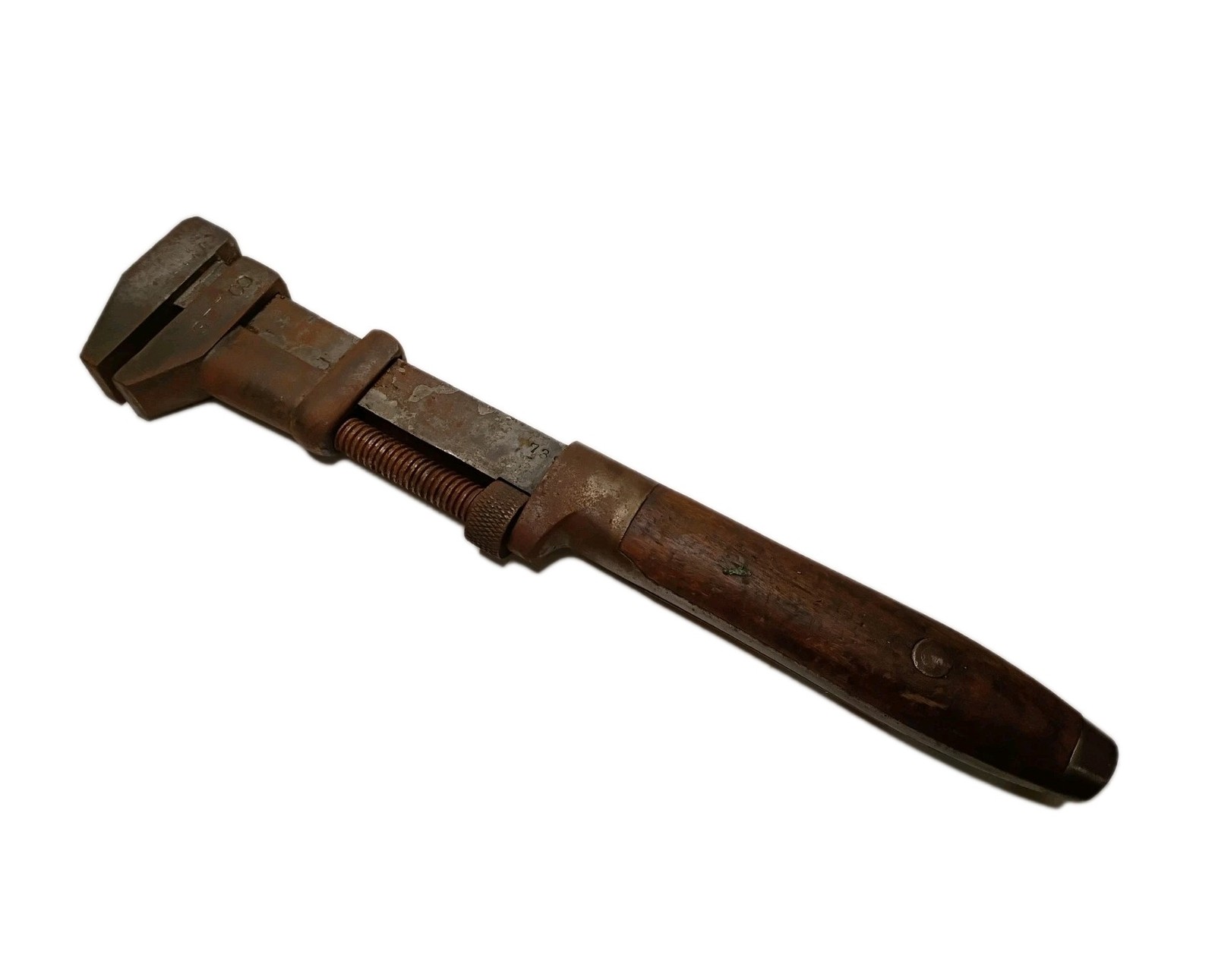 Vintage L. Coes Adjustable Monkey Pipe Wrench 18″ Wood Handle
