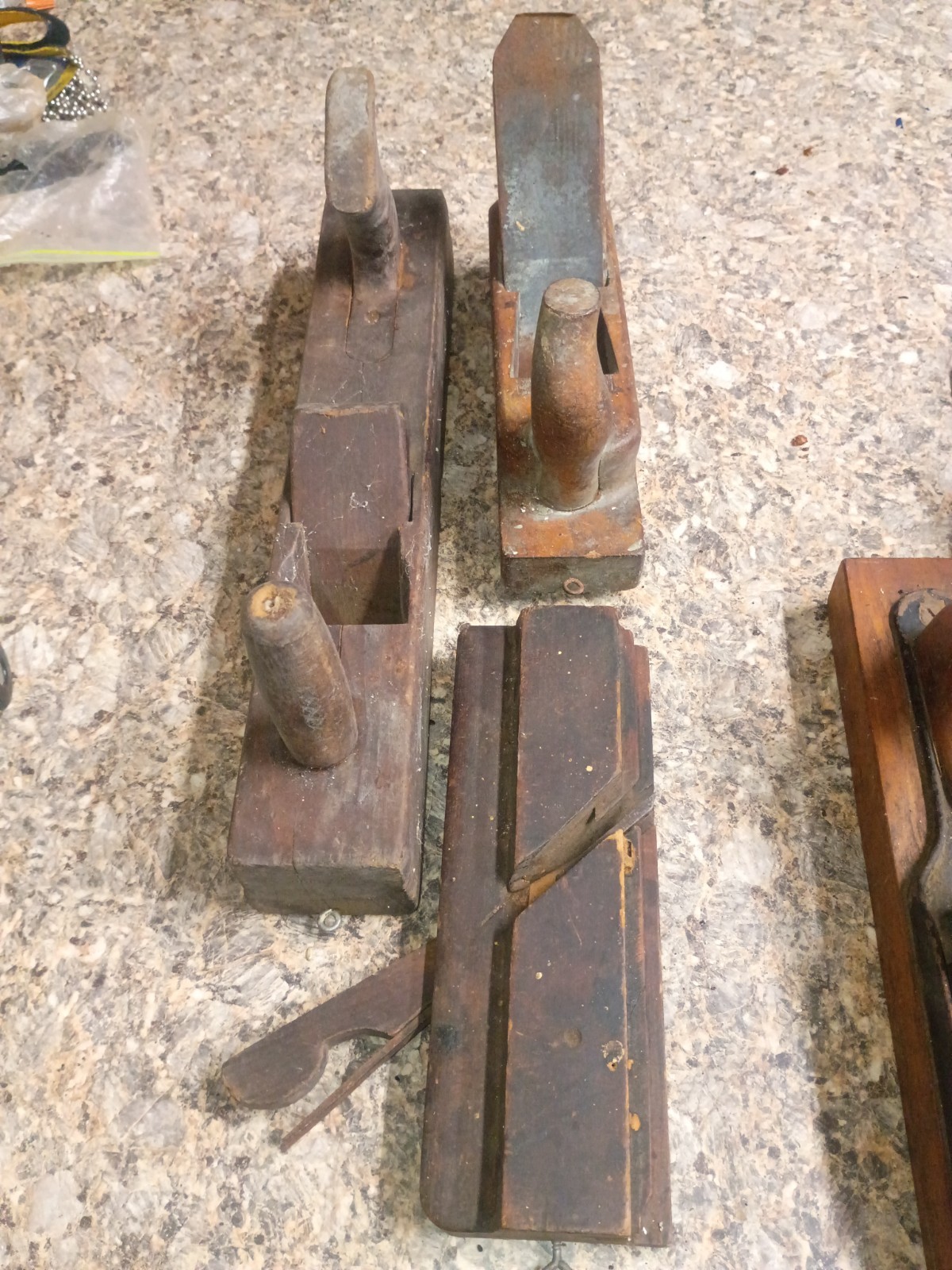 Collection of antique Stanley, Bailey, and JOH. WEISS & SOHN WIEN hand planers