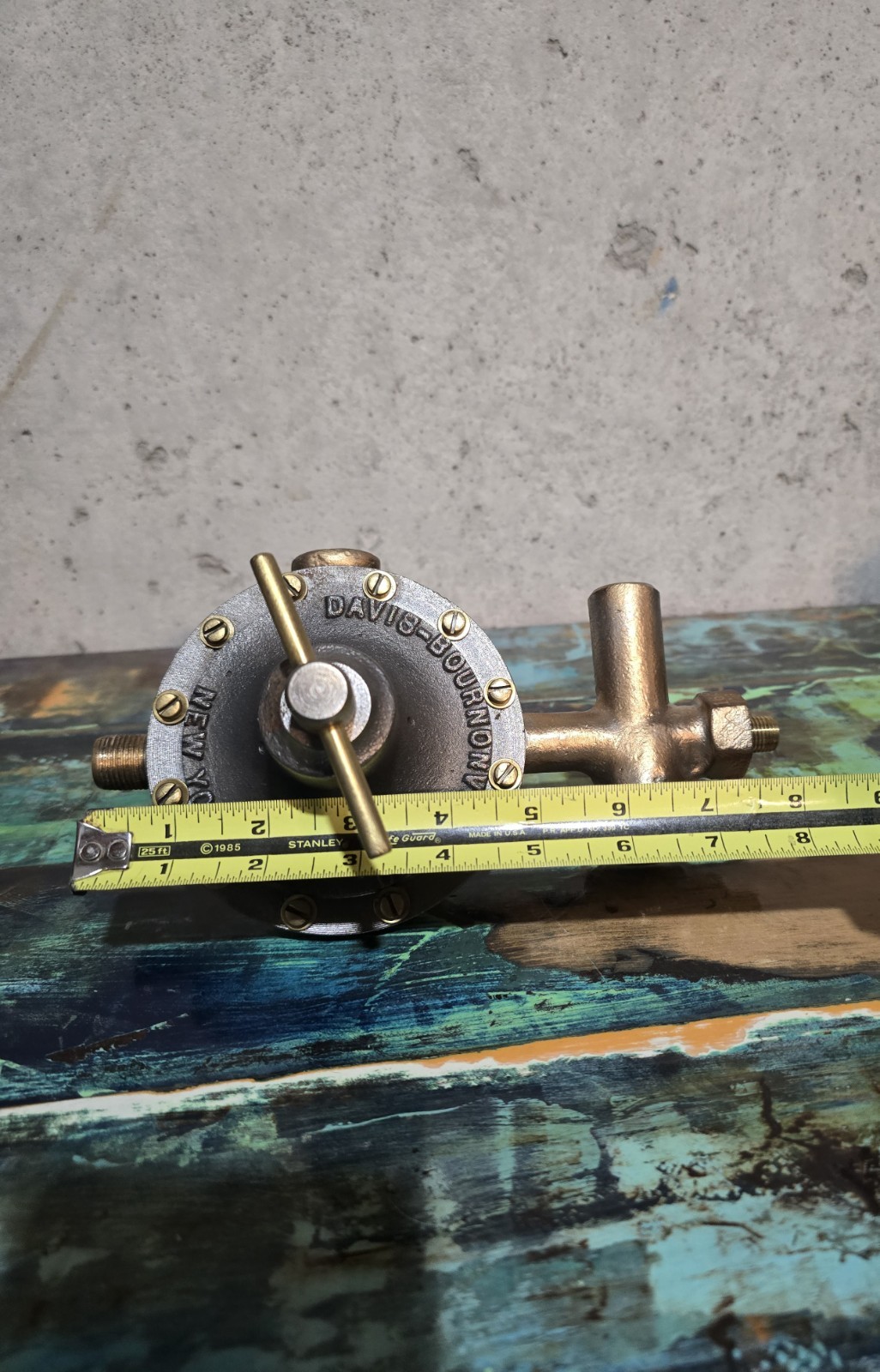 Vintage Davis-Bournonville Co. New York Regulator Cast Iron/Brass Body *Antique*