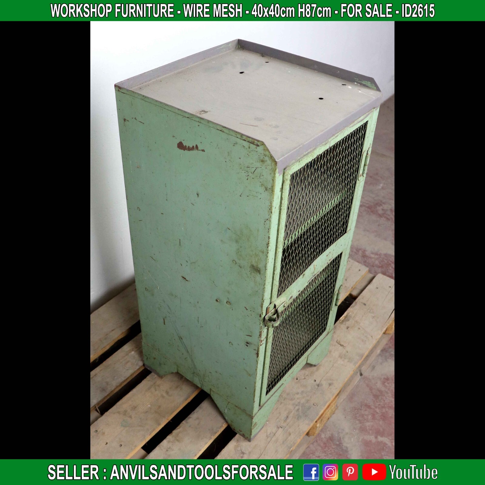 WORKSHOP FURNITURE – WIRE MESH – 40x40cm H87cm – ID2615