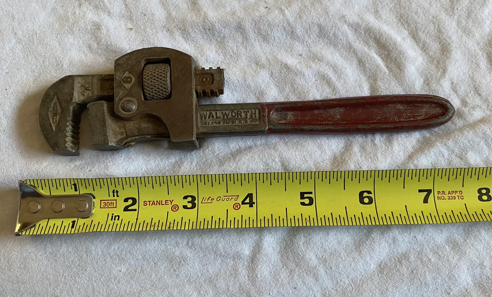 Vintage Stillson Walworth Mfg.Co. No 8 Adjustable Monkey Pipe Wrench Made in USA