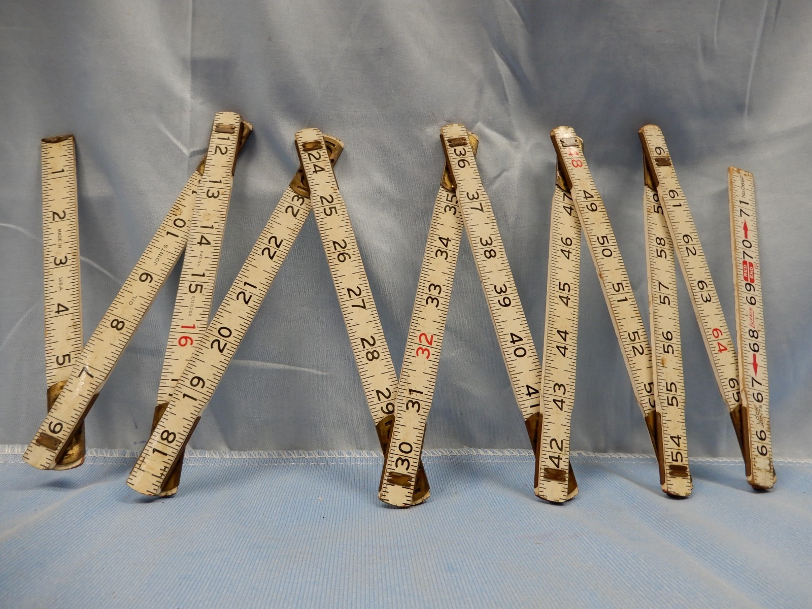 Vintage LUFKIN 6′ Red End Folding Ruler 066F Great Condition 72″ Photo USA
