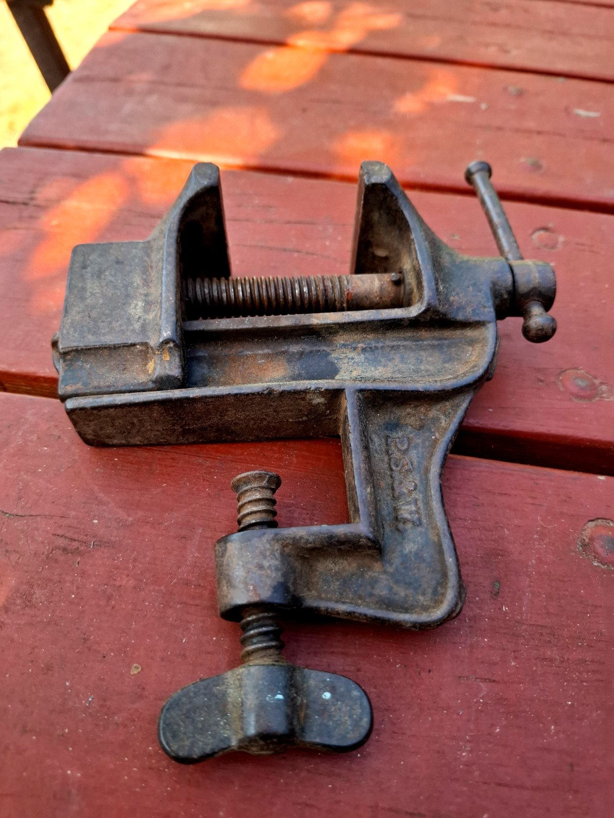 Vintage, Most Likely Antique 1900-1920s,Made In USA, Small Table Vice Good Cond.