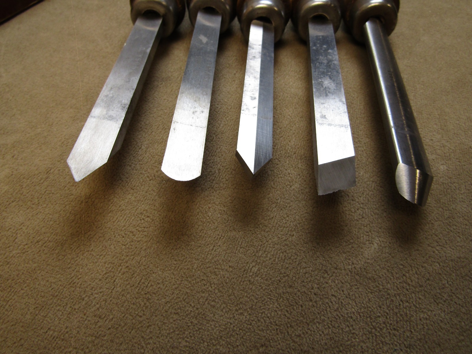 VINTAGE CRAFTSMAN USA 5 PIECE WOOD LATHE TURNING CHISEL SET