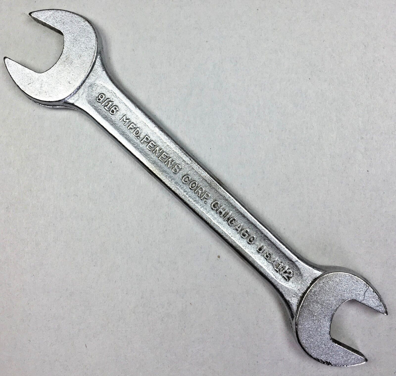 Vintage PENENS CORP. TOOLS Open End Wrench 9/16″ x 1/2″ SAE Chicago, U.S.A. Tool