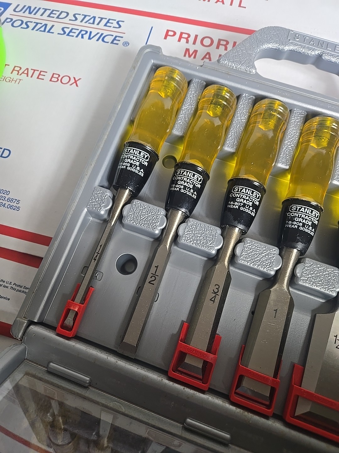 STANLEY TOOLS 16-901 6pc wood chisel set & case 1/4” 1/2” 3/4” 1” 1-1/4” 1-1/2”