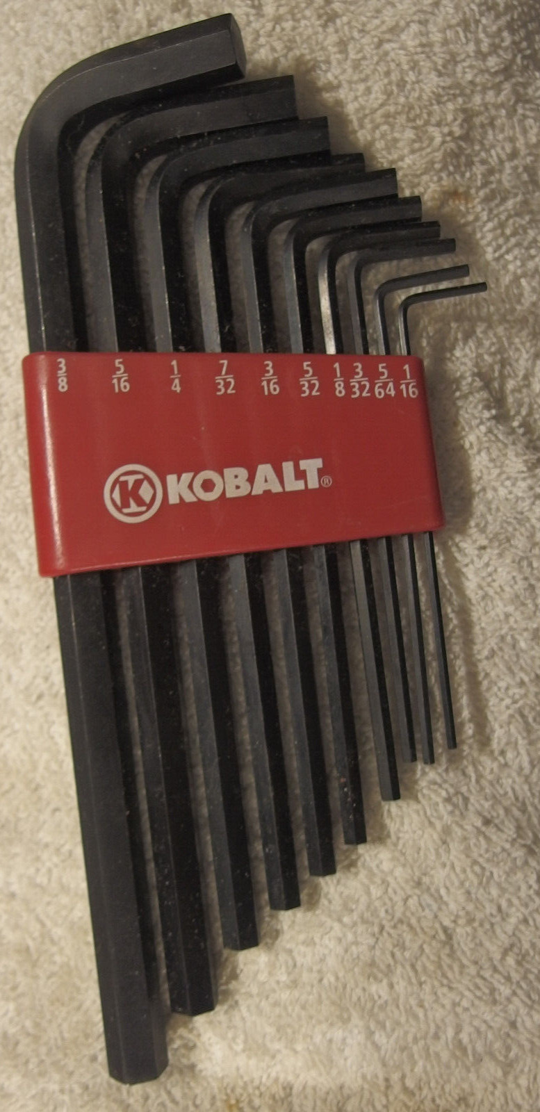 10 pc Kobalt SAE Long Arm Hex Key Set 1/16- 3/8″ Complete Set MINTY tool,allen
