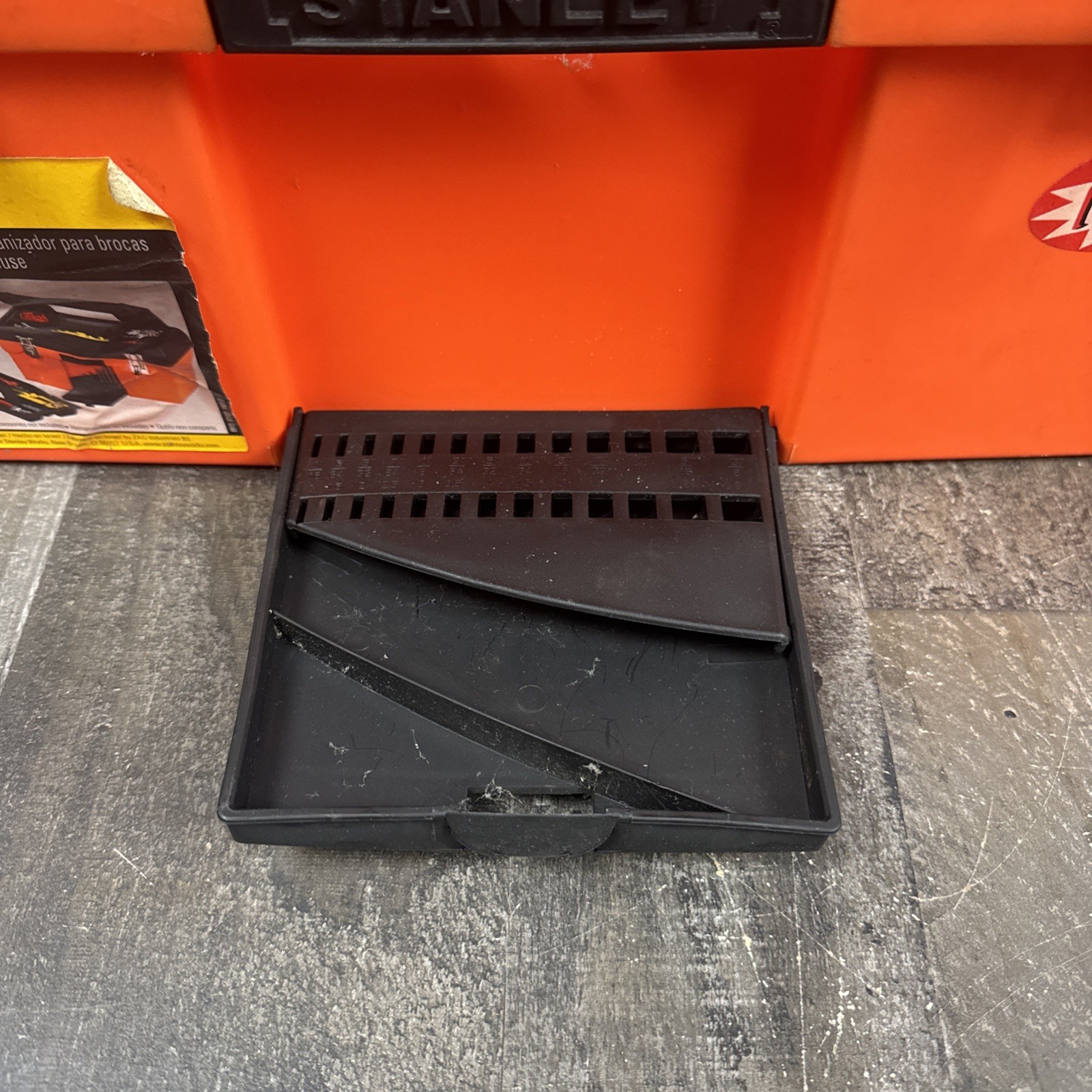 Vintage Orange Stanley 19 Inch Tool Box With Organizer Excellent Condition