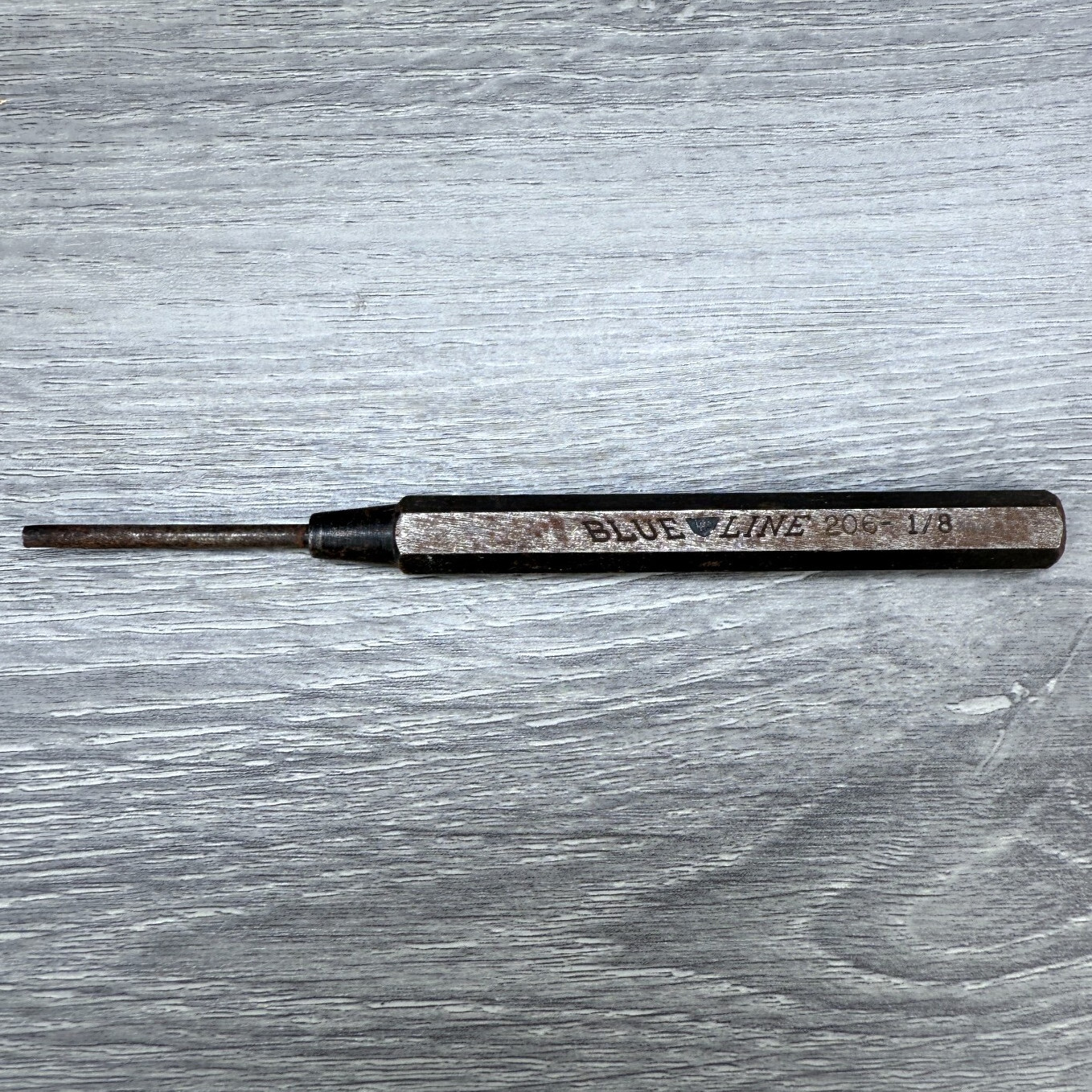 Vtg Blue Line Pin Punch Tool 206 – 1/8 Used 5.5″L
