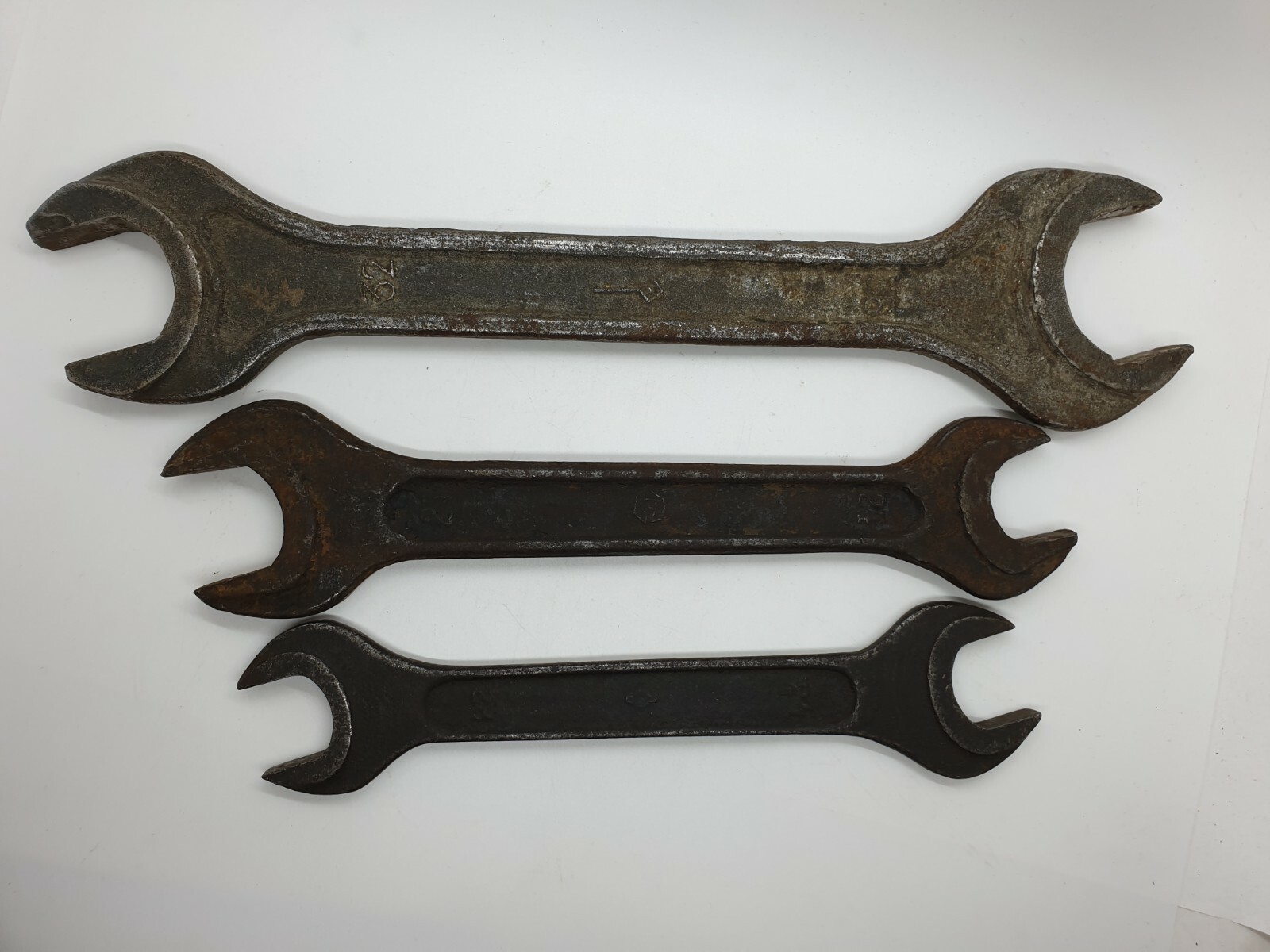 set of 3x SOVIET VINTAGE WRENCH MADE IN USSR – OPEN ENDED SPANNER