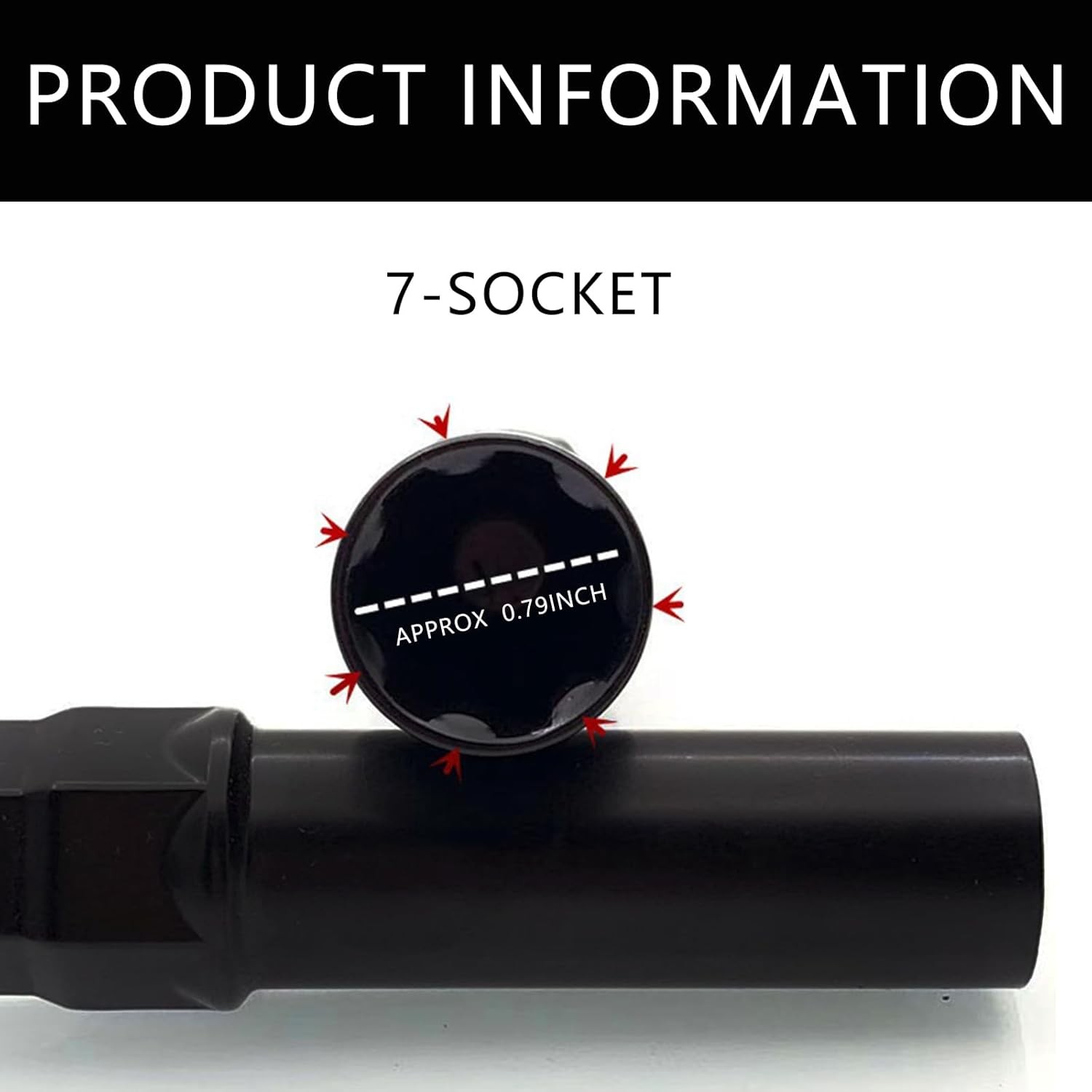 Small 7 Spline Lug Nut Socket; Replacement 7 Point Spline Drive Tuner Wheel Lock