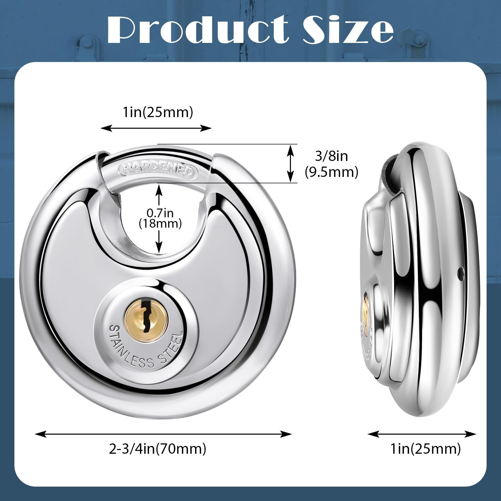60 Pack Padlocks Alike Keyed, Stainless Steel Pad Locks with Same Key Disc 2-…