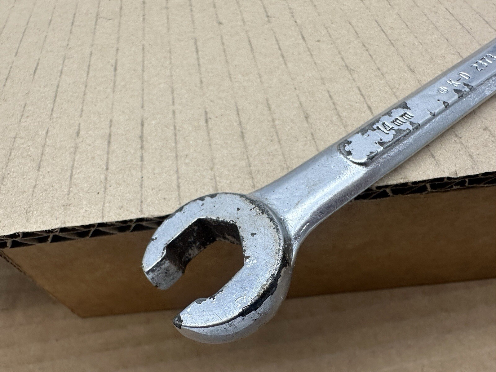 Vintage K-D Made In USA 2373 Flare Nut Wrench 13/14mm Hand Tool Open End