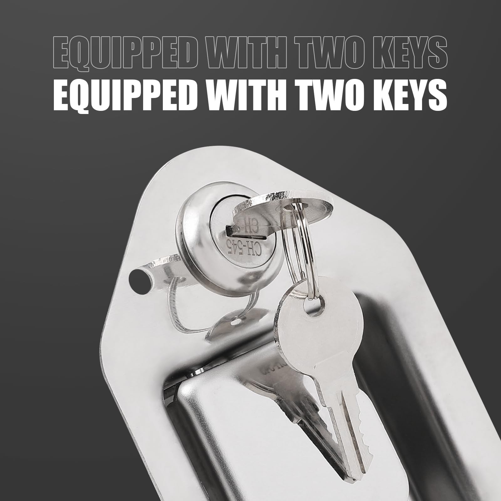 Stainless Steel Truck Tool Box Latch with Lock and 2 Keys for Trailer, RV, UTV