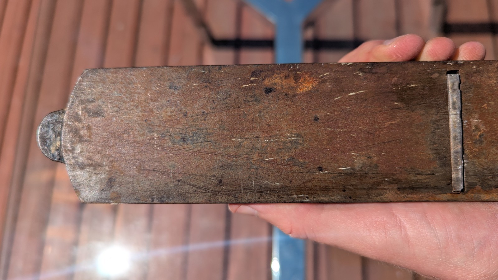 Vintage Stanley Wood Plane W/ RARE Erik Anton Berg Cutter Blade SKARK LOGO