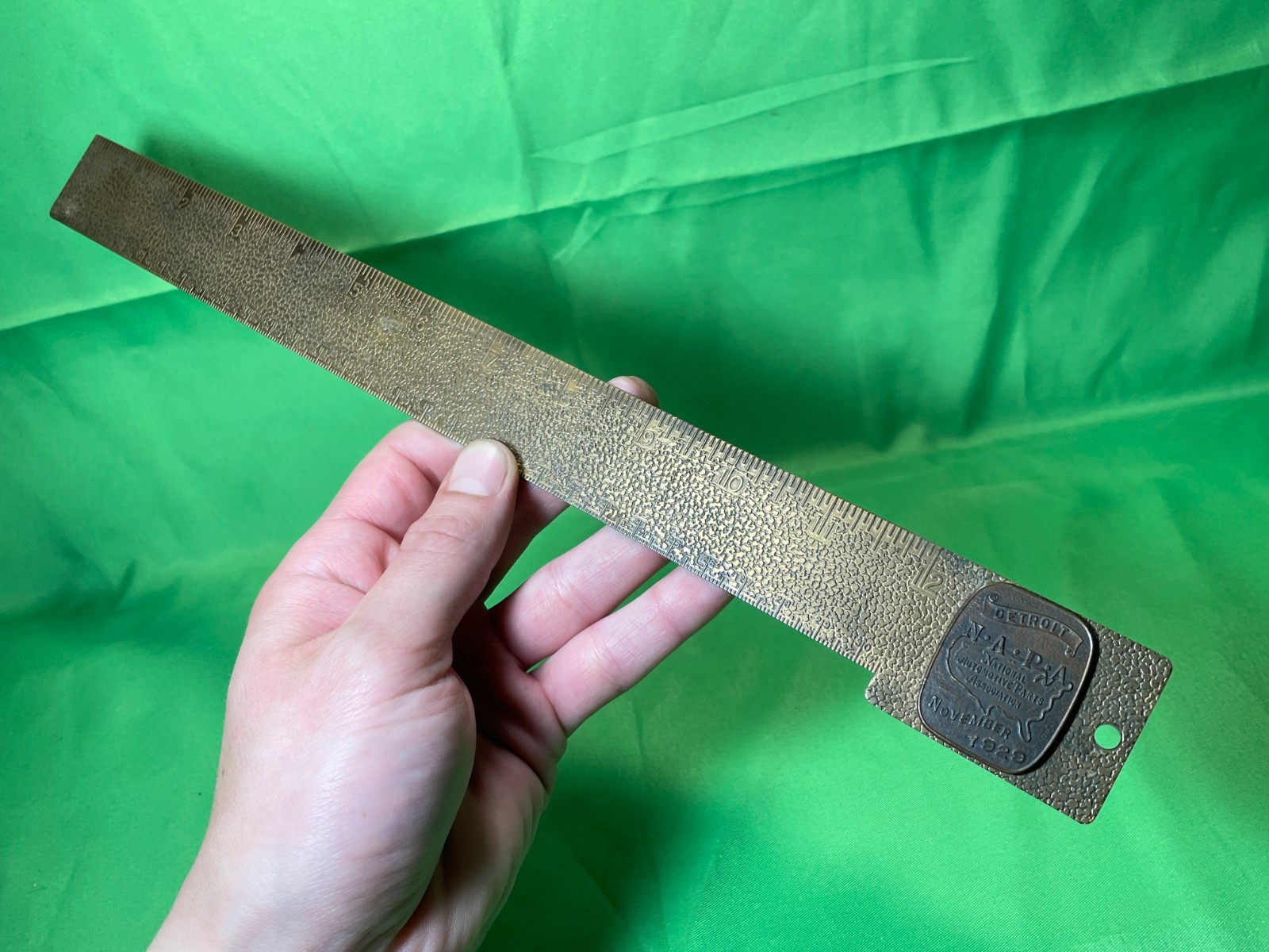 1929 Whitehead & Hoag Detroit NAPA National Automotive Parts Assn Bronze Ruler