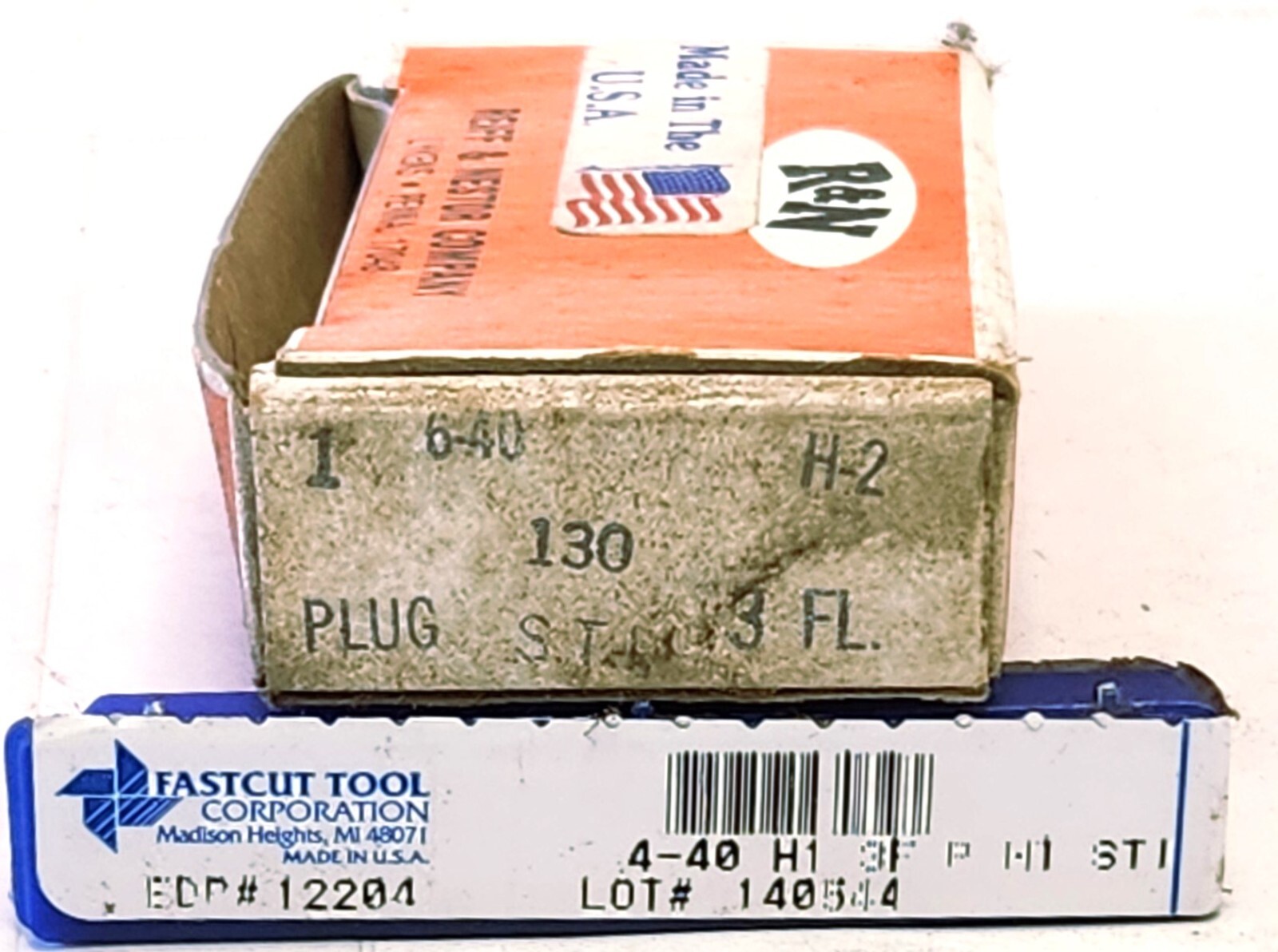 FASTCUT TOOL 12204 4-40 AND R & N 208073 6-40 3FL STI PLUG HAND TAP (NEW)