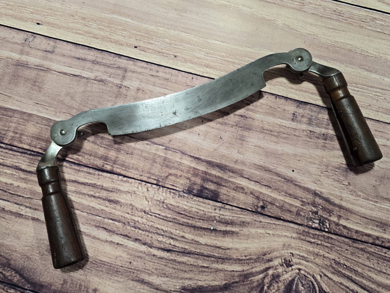 #67 Vtg A.J. Wilkinson Co 7” Folding Wood Drawknife Shave Plane PAT 1895 CLEAN