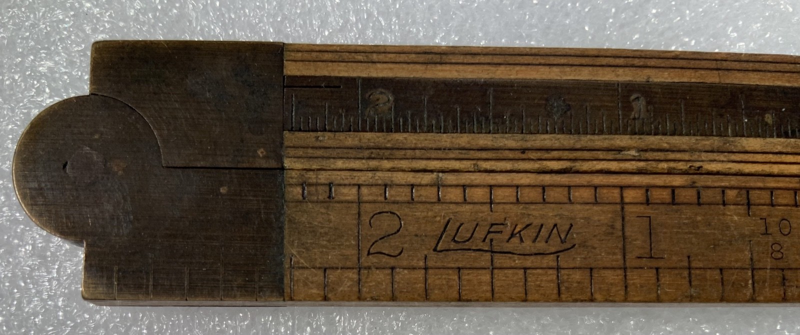 Vintage Small Lufkin Folding Rule Brass Bound #171 Made in U.S.A.