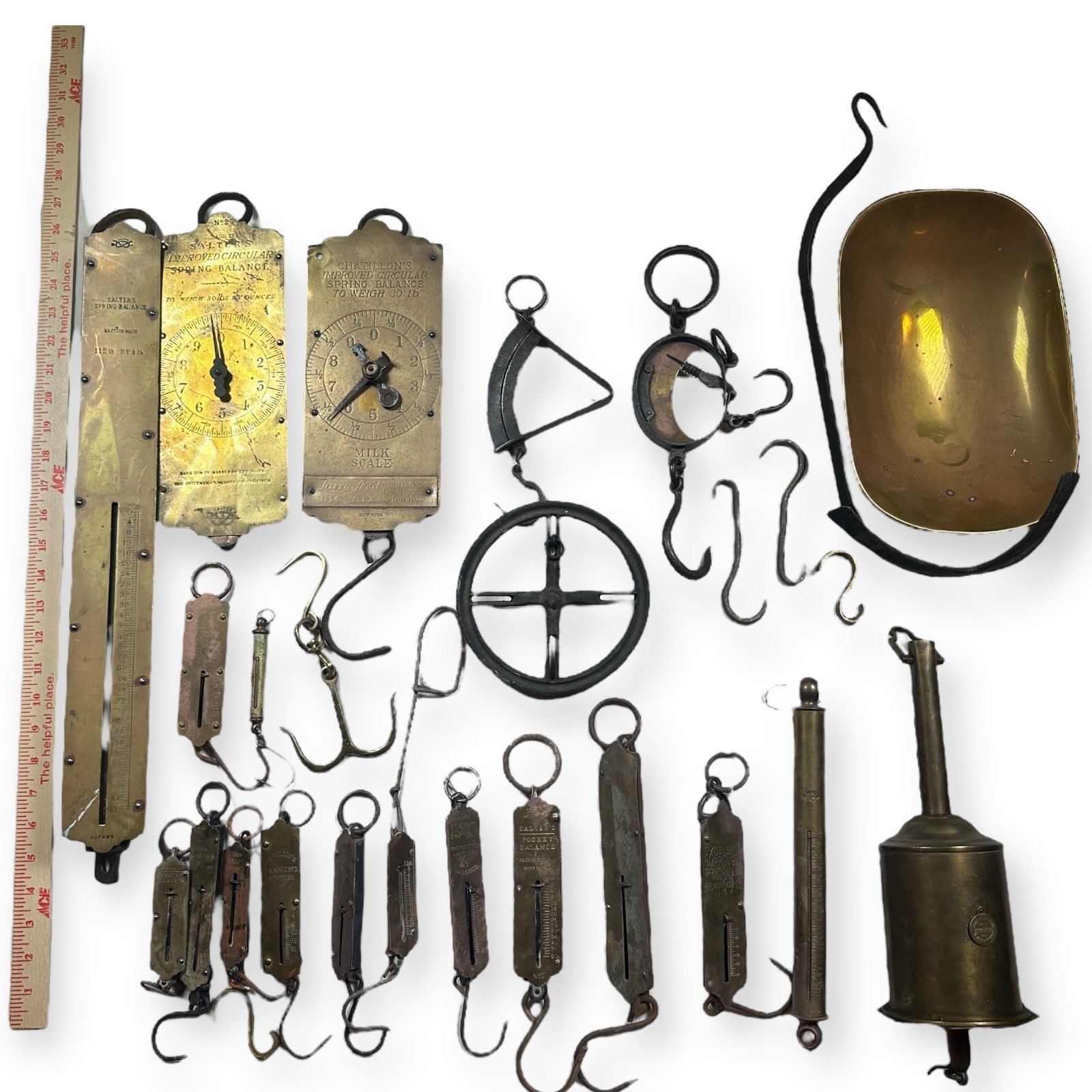 Rare Antique Spring Balance Collection – Salter’s Chatillon’s & More -Read