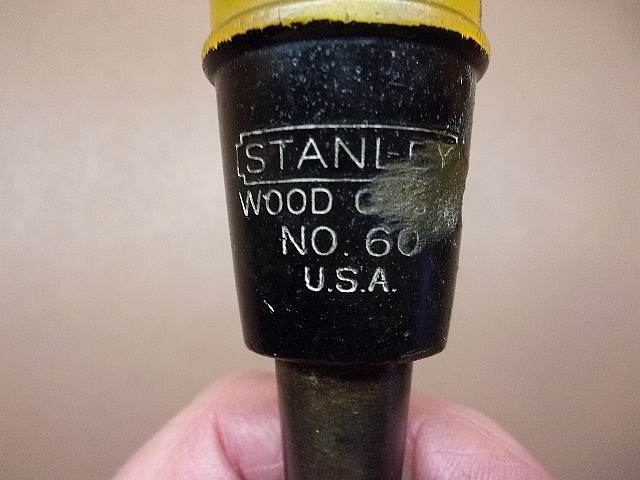 STANLEY No. 60 Bevel Edge Wood Chisel 1″ Edge Resin Handle Early Carpentry Tool