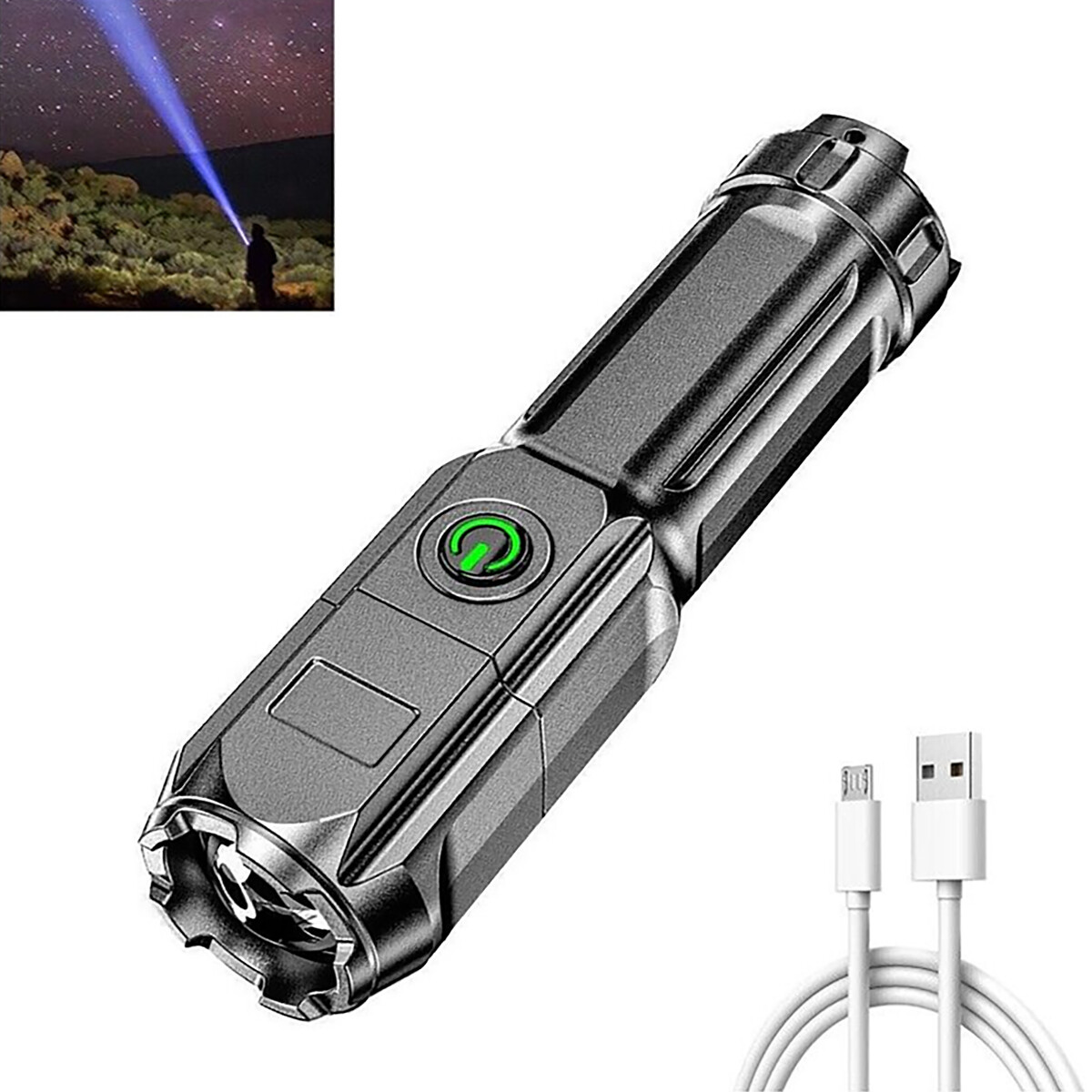 LED Super Bright Flashlight USB Rechargeable Torch Tactical Lamp waterproof