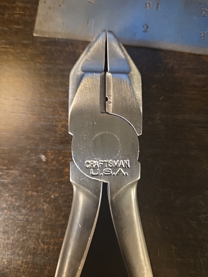 Vintage Early Craftsman 7 1/4 Inch Lineman Pliers Made In USA