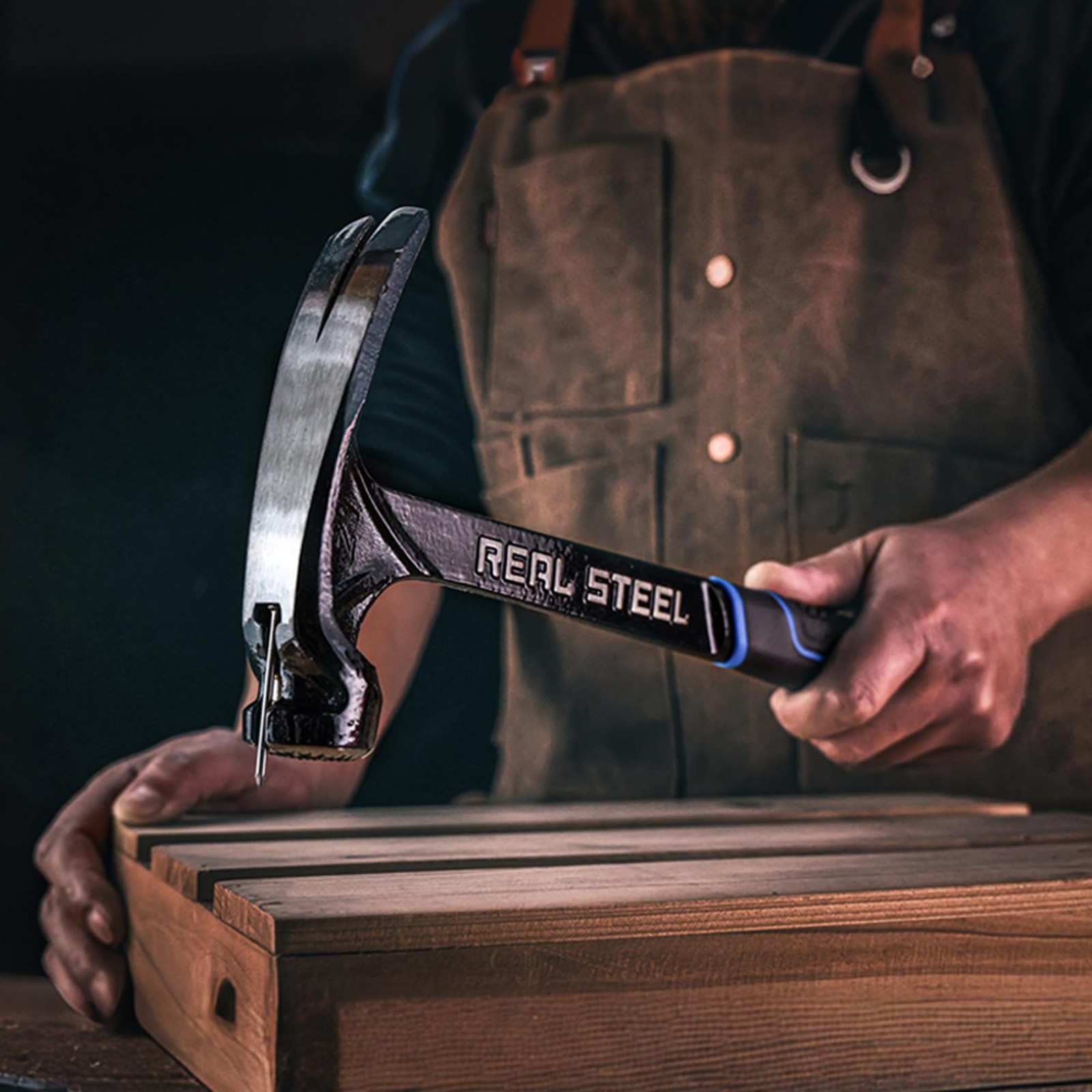 Real Steel 21 Oz One Piece Forged Milled Face Framing Hammer 21 oz, Black