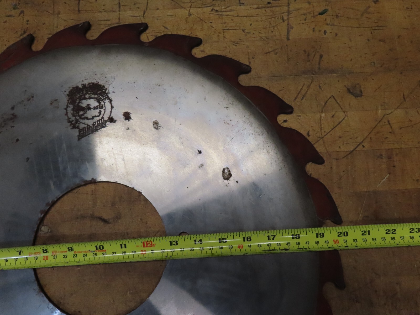 Vintage CanCar Chip-N-Saw 20″ sawmill saw blade 24 carbide teeth 5-1/2″ arbor