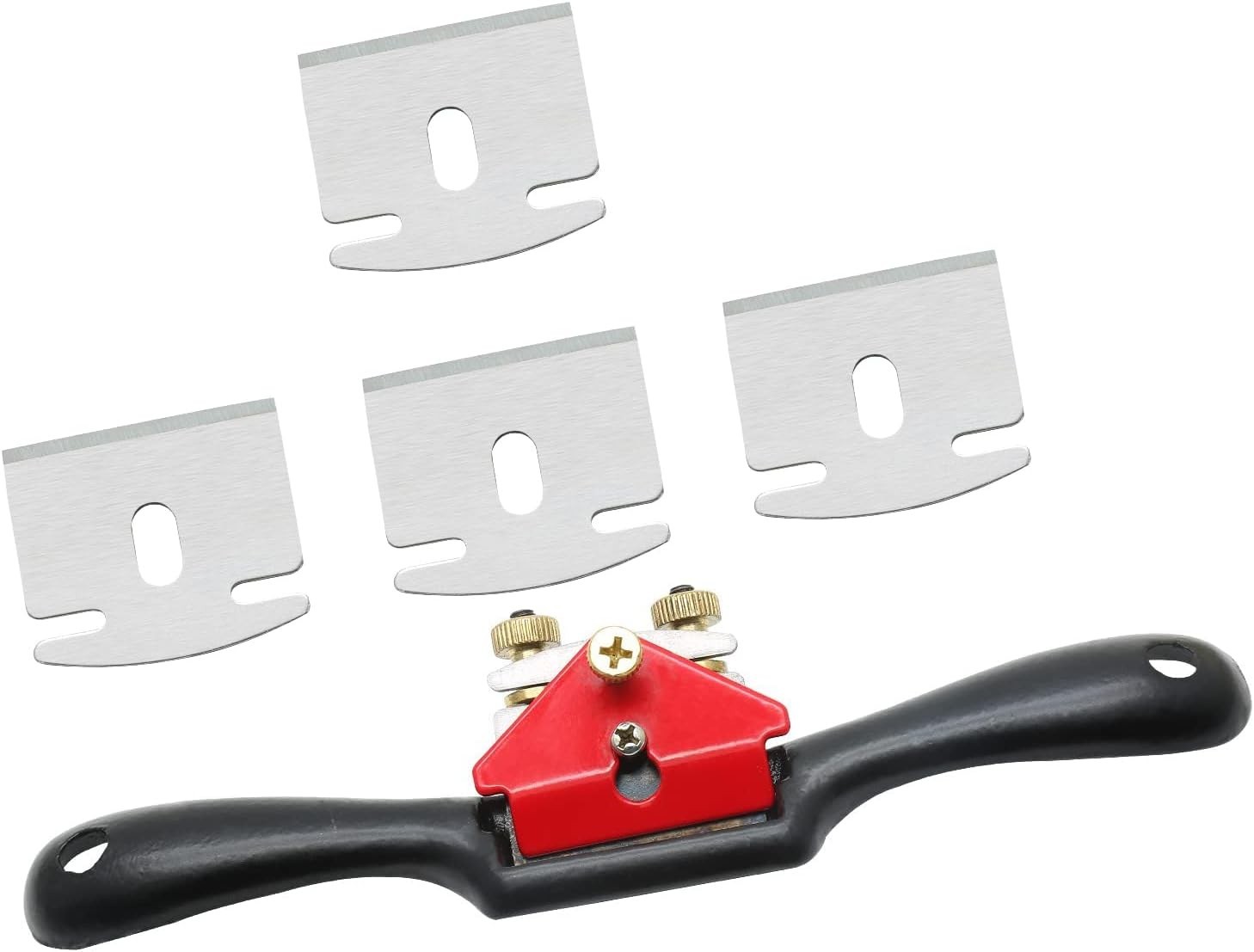 9″ Adjustable Spokeshave with 4 Pcs Replacement Metal Blade, Woodworking Plan…