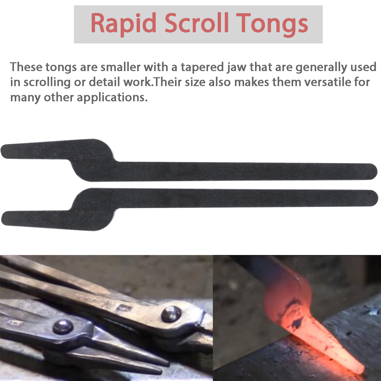 5 Types of Rapid Tongs Bundle Set with Rivets DIY For Beginner or Blacksmith