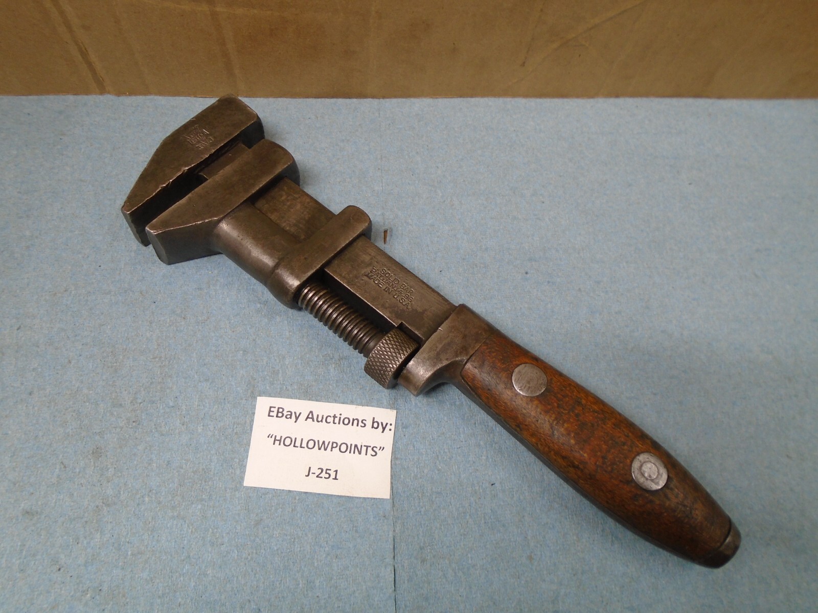 EO SImmons Keen Kutter BJ 10″ Pipe Wrench Smooth Jaw 1-3/4″ Cap. PAT 1896 J251