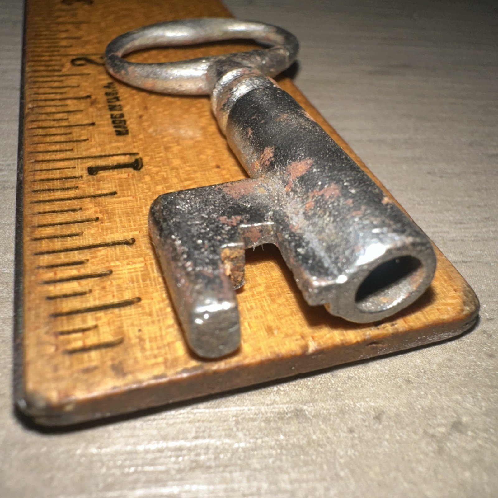 Antique Hollow Barrel Skeleton Key Unique Tip Design. Legit Antique Key #11
