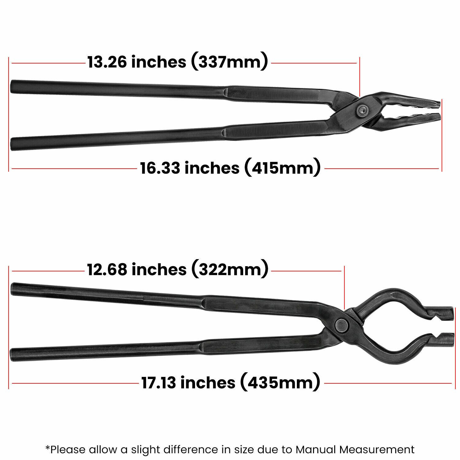 Blacksmith Tong+Hammer Set Knife Making Wolf Jaw V-Bit Tong Vise Forge Tool 3pcs