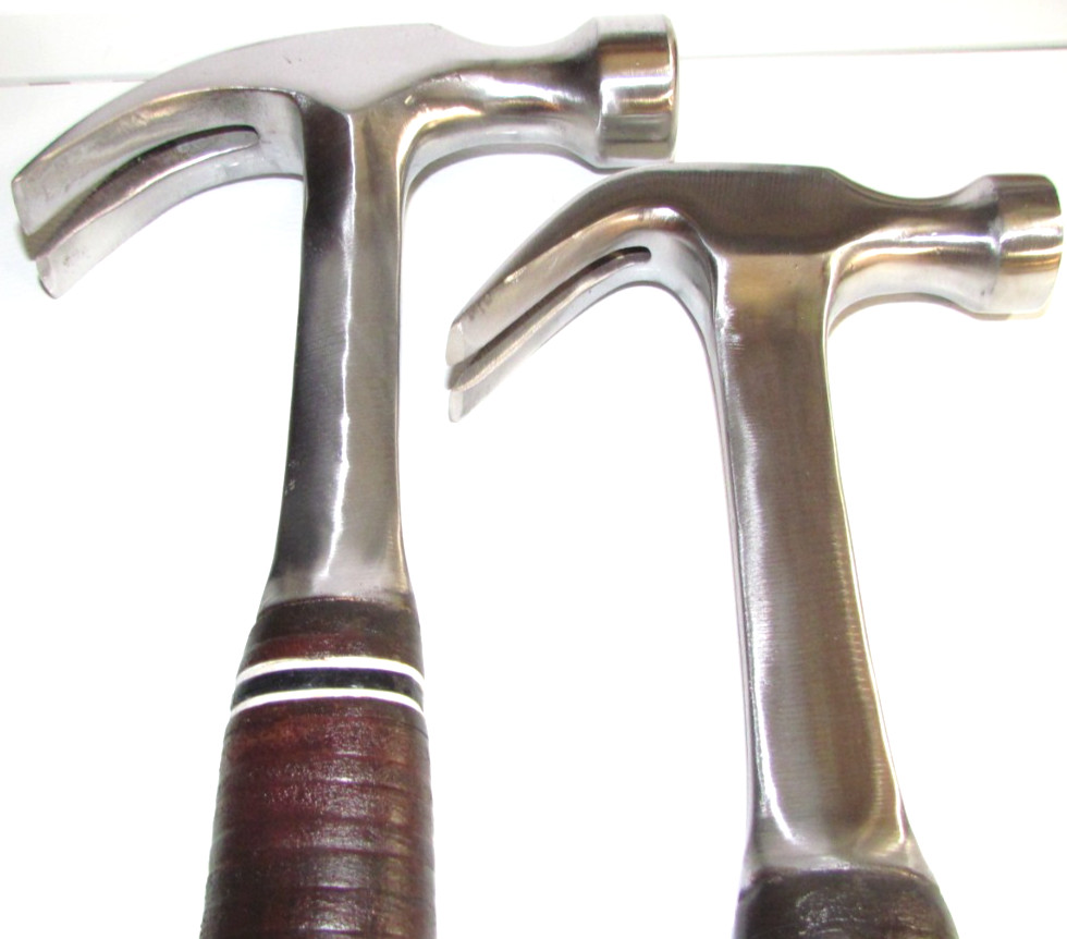 Set Vintage Estwing Leather Handle Hammers 16 & 20 oz Curve Claws! Read Details!