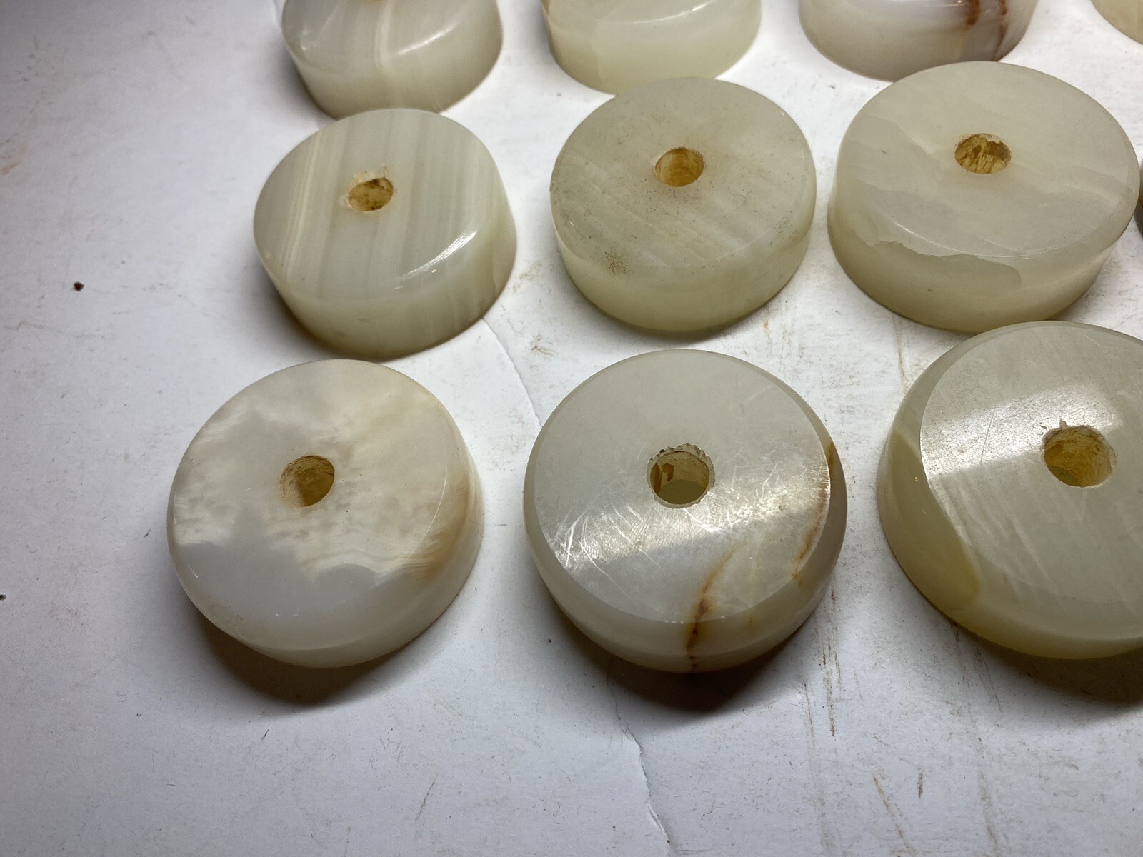 Vintage Lot Of 8 Onyx Stone Bases 2 1/8” NOS Crafting