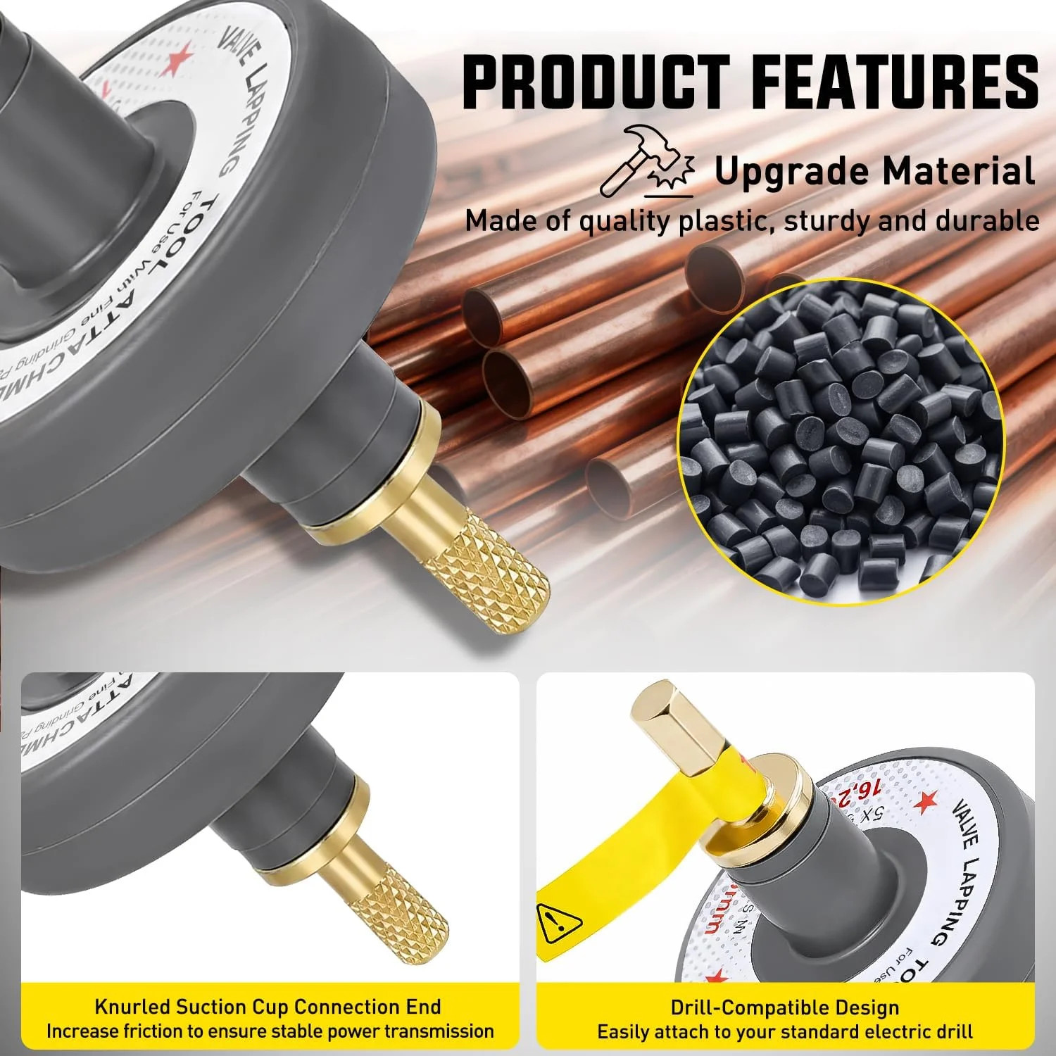 Valve Lapping Tool Kit Universal Valve Lapping Attachment for Car Agricutral Veh