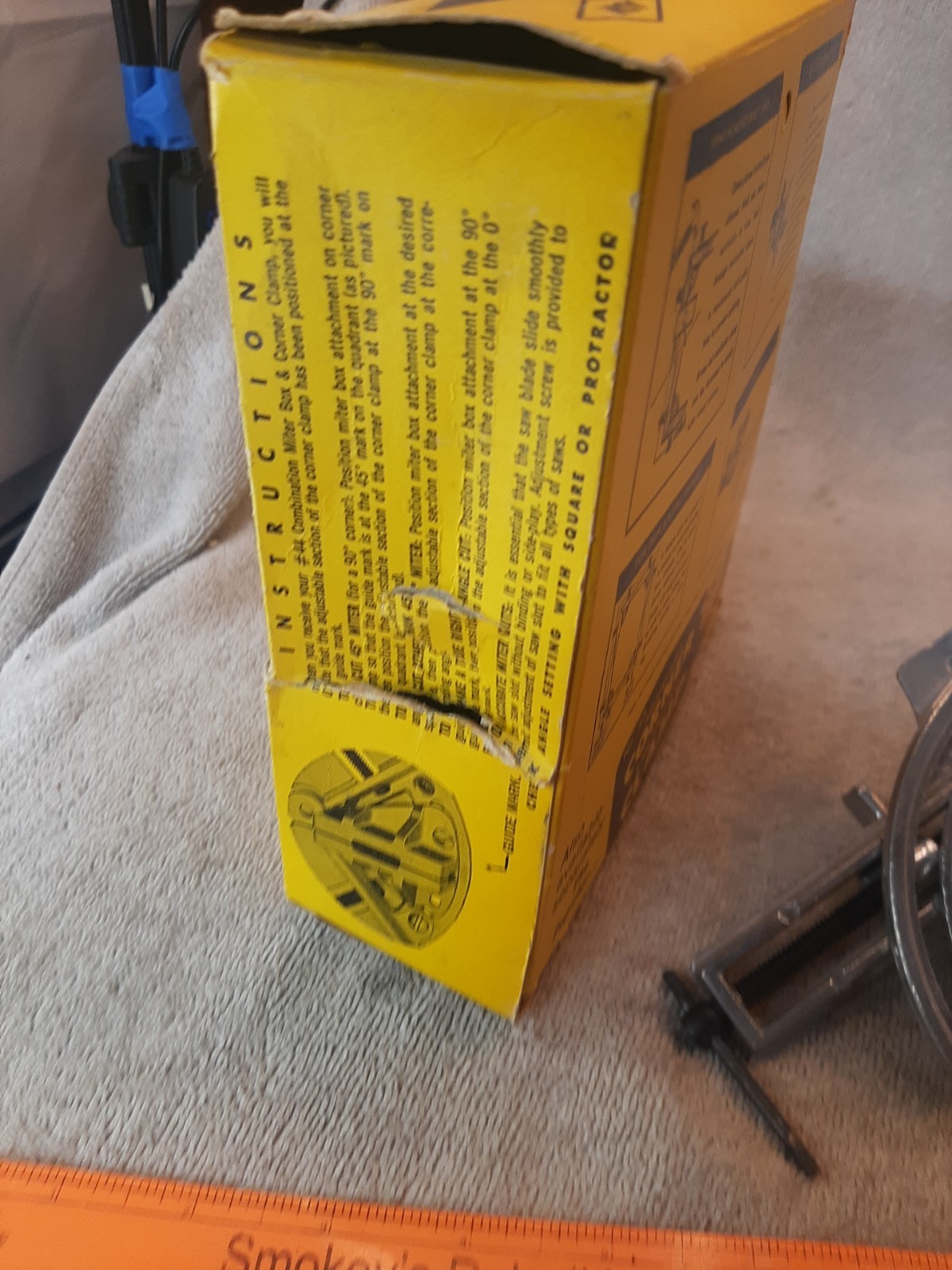 Vintage ADM Adjustable Combination Miter Box & Corner Clamp No. 44, USA, w/box