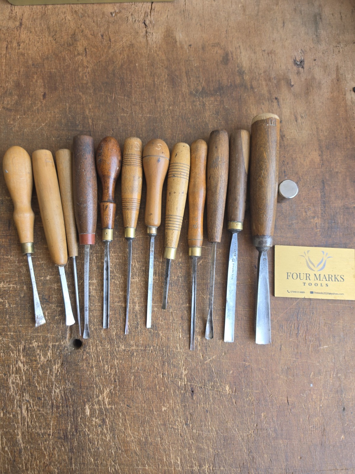 12 x Wood Carving Chisels And Gouges Sheffield Steel Ben Harms Collection
