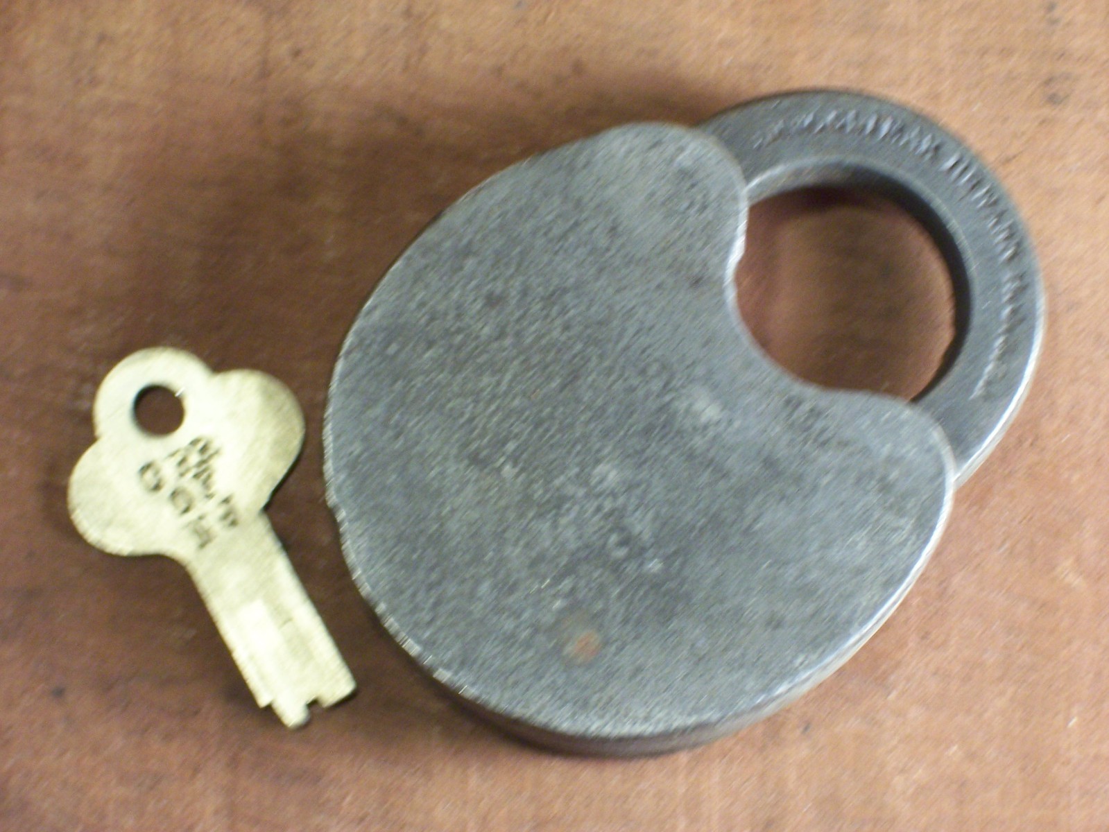 Rare Antique Climax Push Key Padlock and Key
