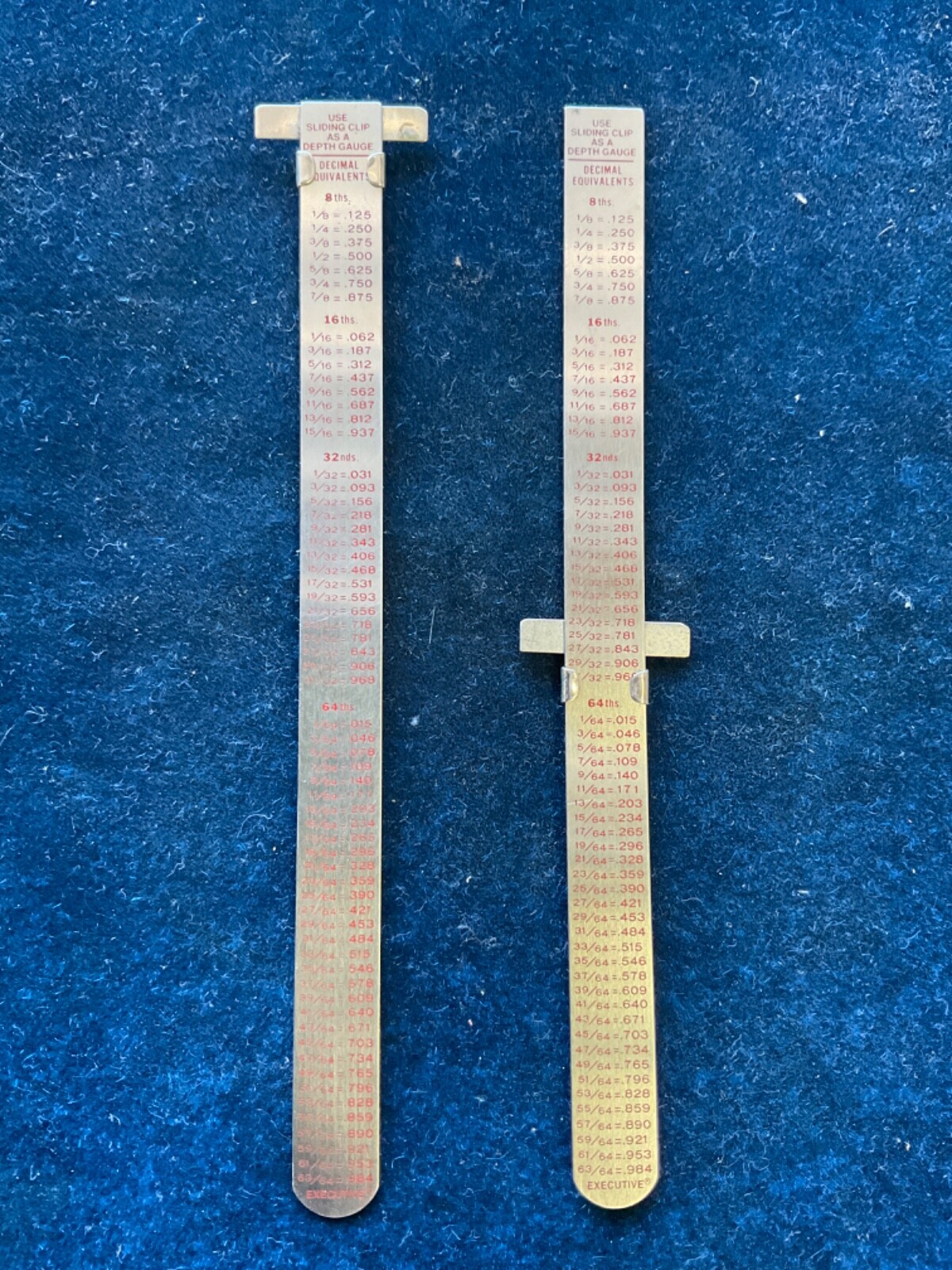 Vintage SET OF 2 Executive Machinist 1/2 x 6″ Rule, 16th/32nd Advertising 🇺🇸