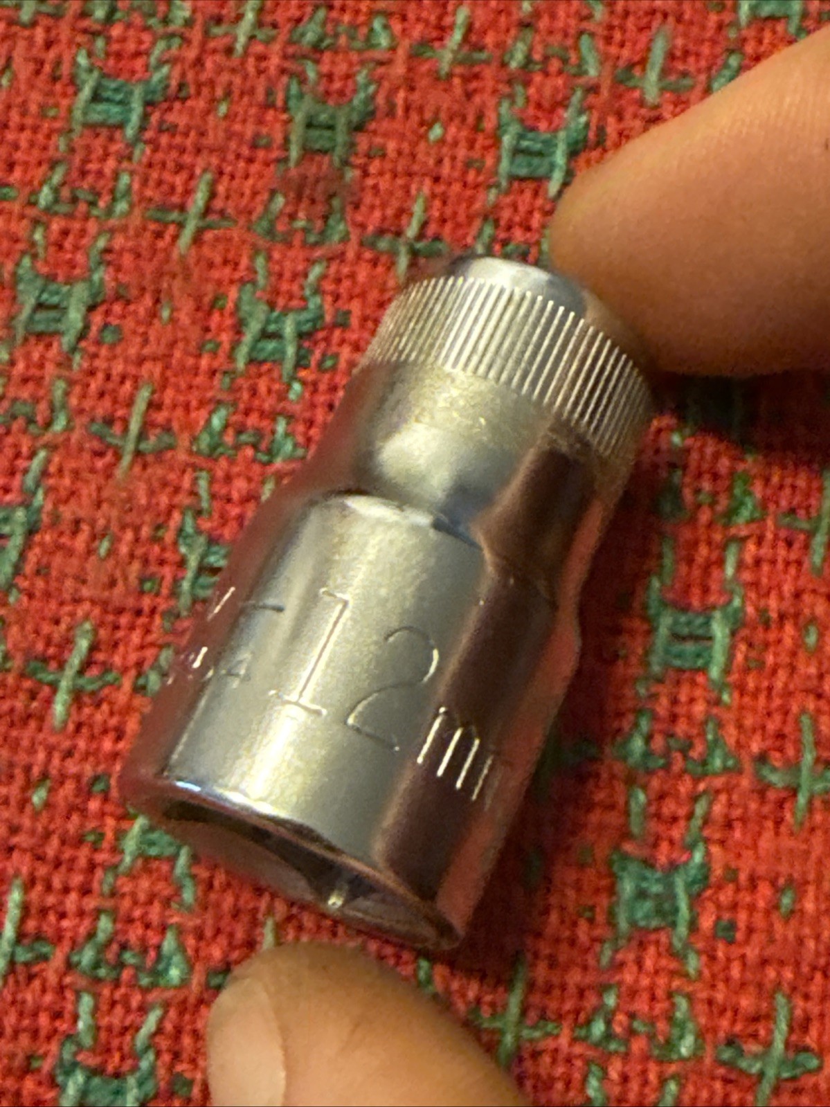 Vintage Craftsman 12mm Socket 6pt 1/2” Drive V 44254 🇺🇸 Top Knurl Excellent