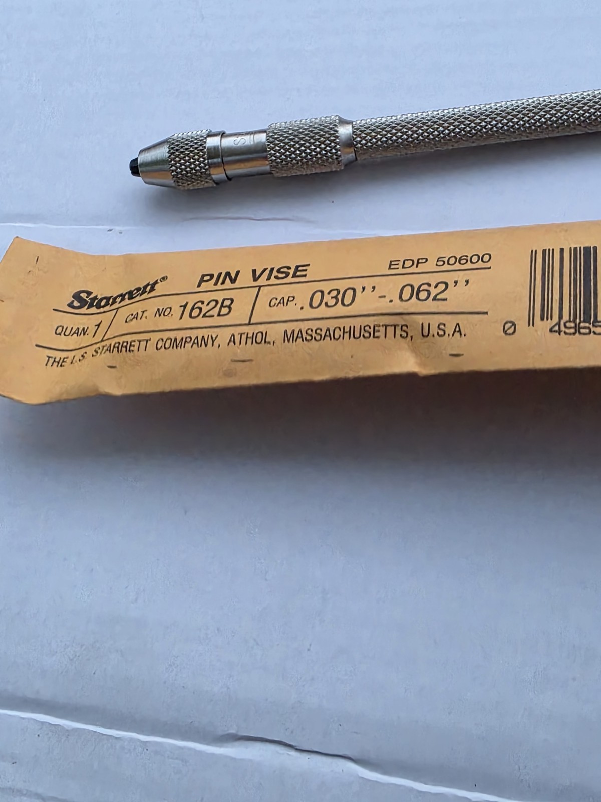 Starrett 162B Pin Vise .030-.062