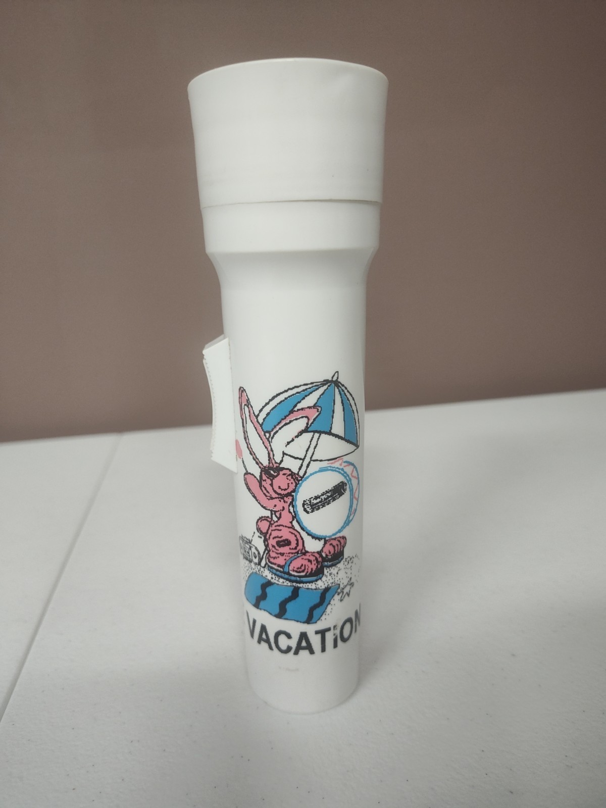 Vtg Eveready Energizer Bunny White Flashlight Not Working Have A Safe Vacation