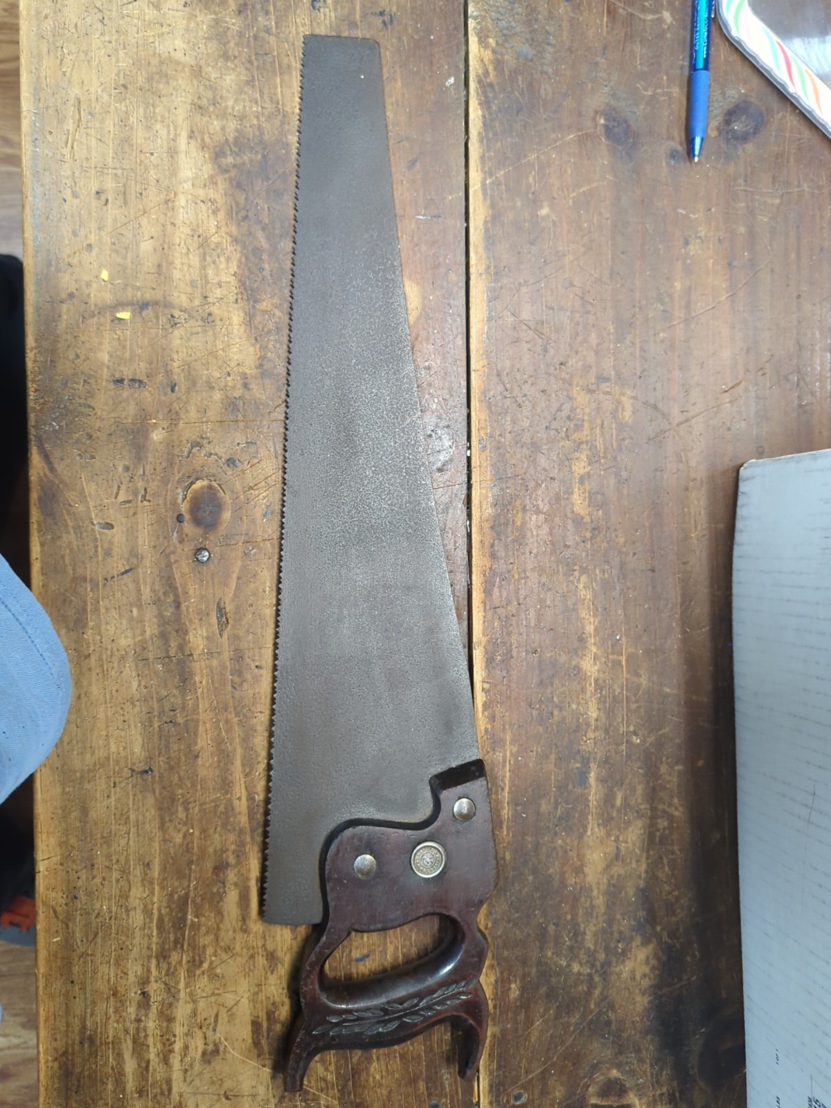 Vintage Hand Saw Warranted Superior Wooden Handle 20″ Blade Lot 4