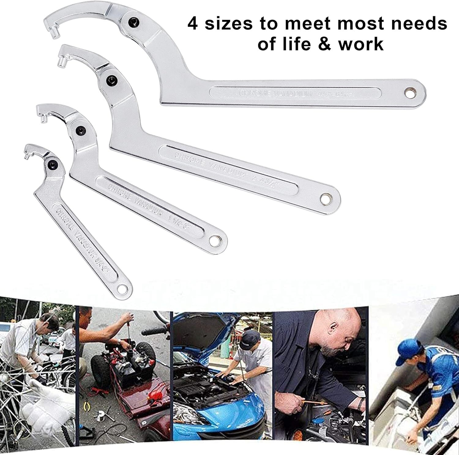 Adjustable Spanner Hook Wrench for Hydraulic Ram Cylinder, Mechanical Machine…