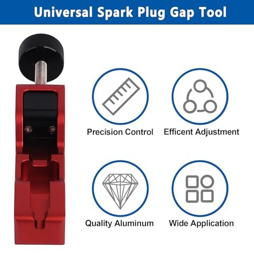 Universal Spark Plug Gap Tool with 32 Blades Steel Feeler Gauge Fits for Red