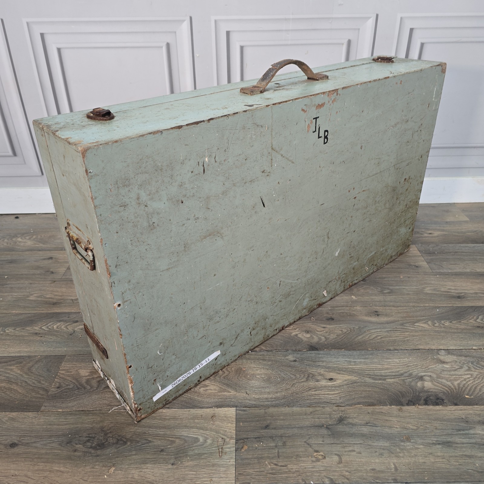 Vintage Industrial Wooden Toolbox Carpenters Tool Chest Carry Case Storage Box