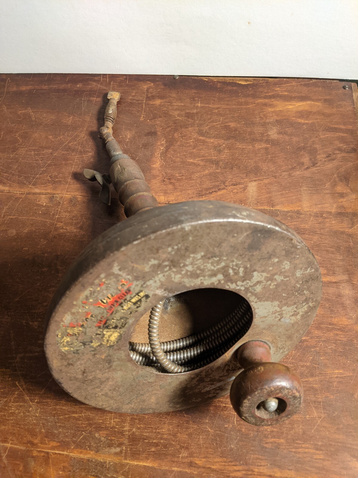 Scarce Vintage Poper Iron & Wire Chicago “Spin Clean” Trap Drain Cleaner Auger