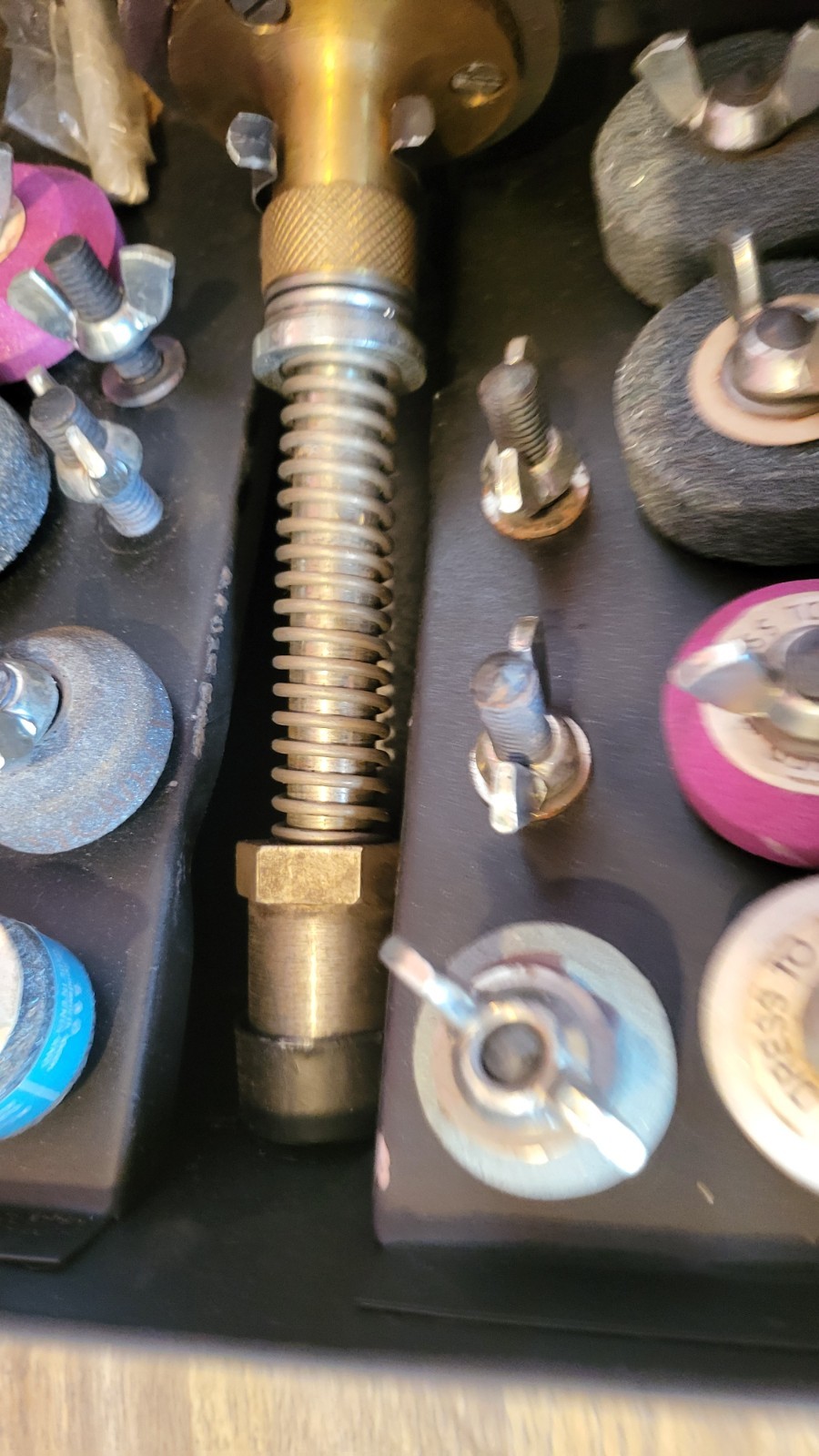 Rare cased vintage 11″ Burnerd Model 33 of England lathe valve seat grinding kit